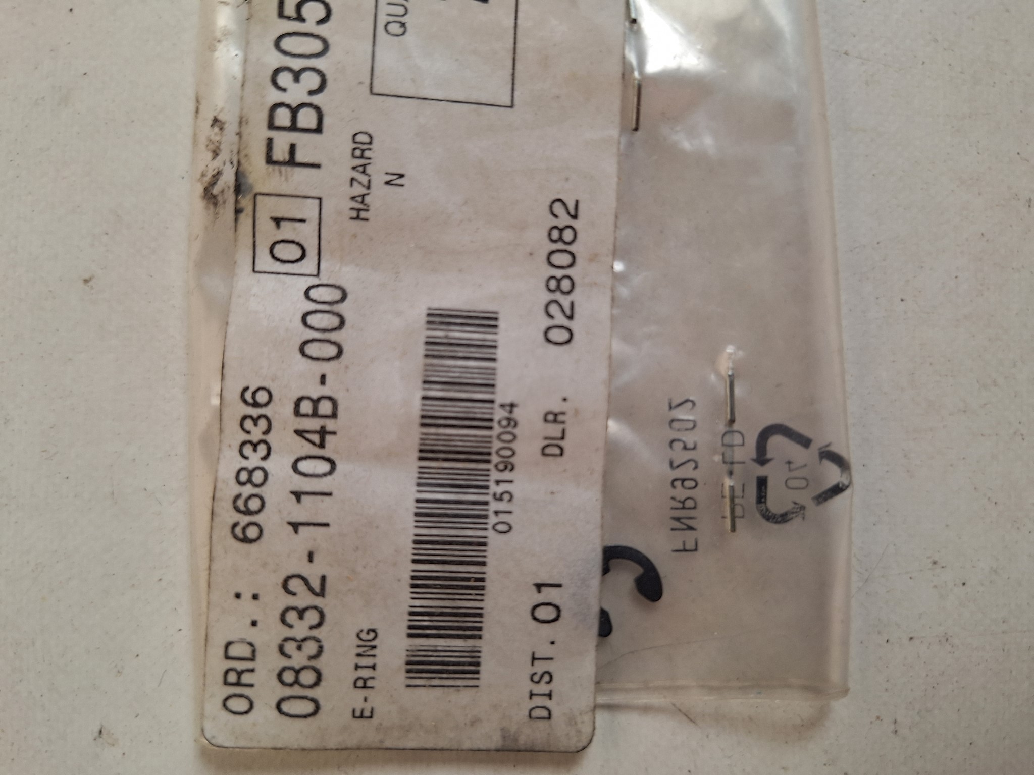 Picture of SUZUKI  ERING  08332-1104B